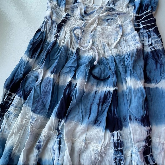 Gorgeous BohoMe blue and white tie dye halter swim cover up dress - Picture 13 of 16